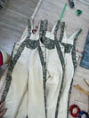 Restitched Overalls: Cream & Clay Geo -  -  S, M, L, XL, or custom fit